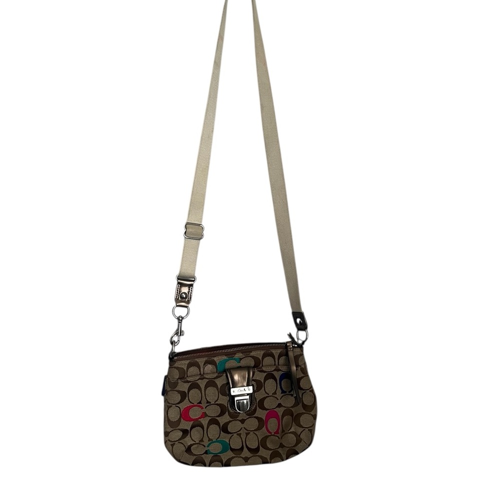 Coach Brown Multicolor Patterned Crossbody Bag